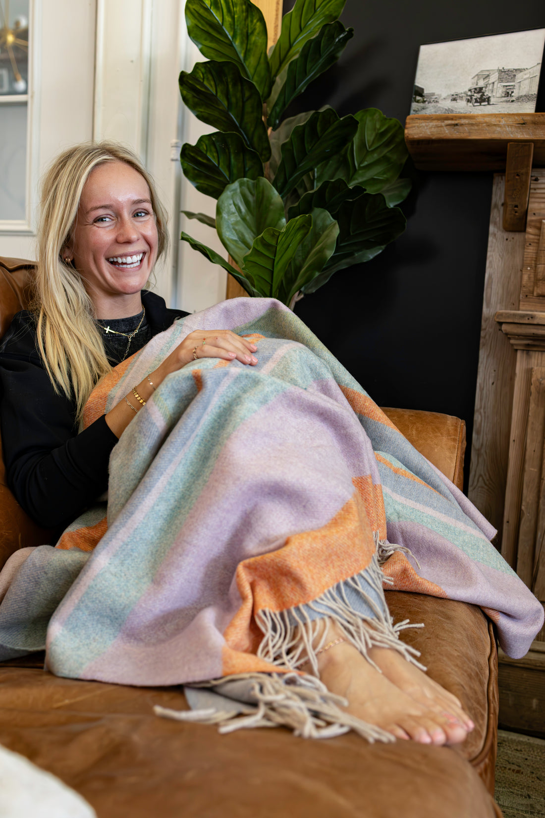 Merino Wool Throw Made in Ireland - Fiadh Elm