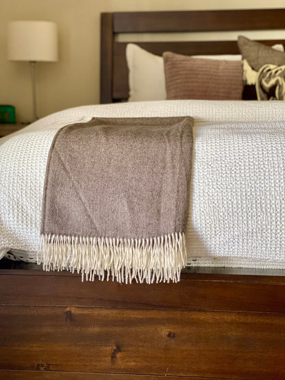 Fringed Alpaca Throw - Dune