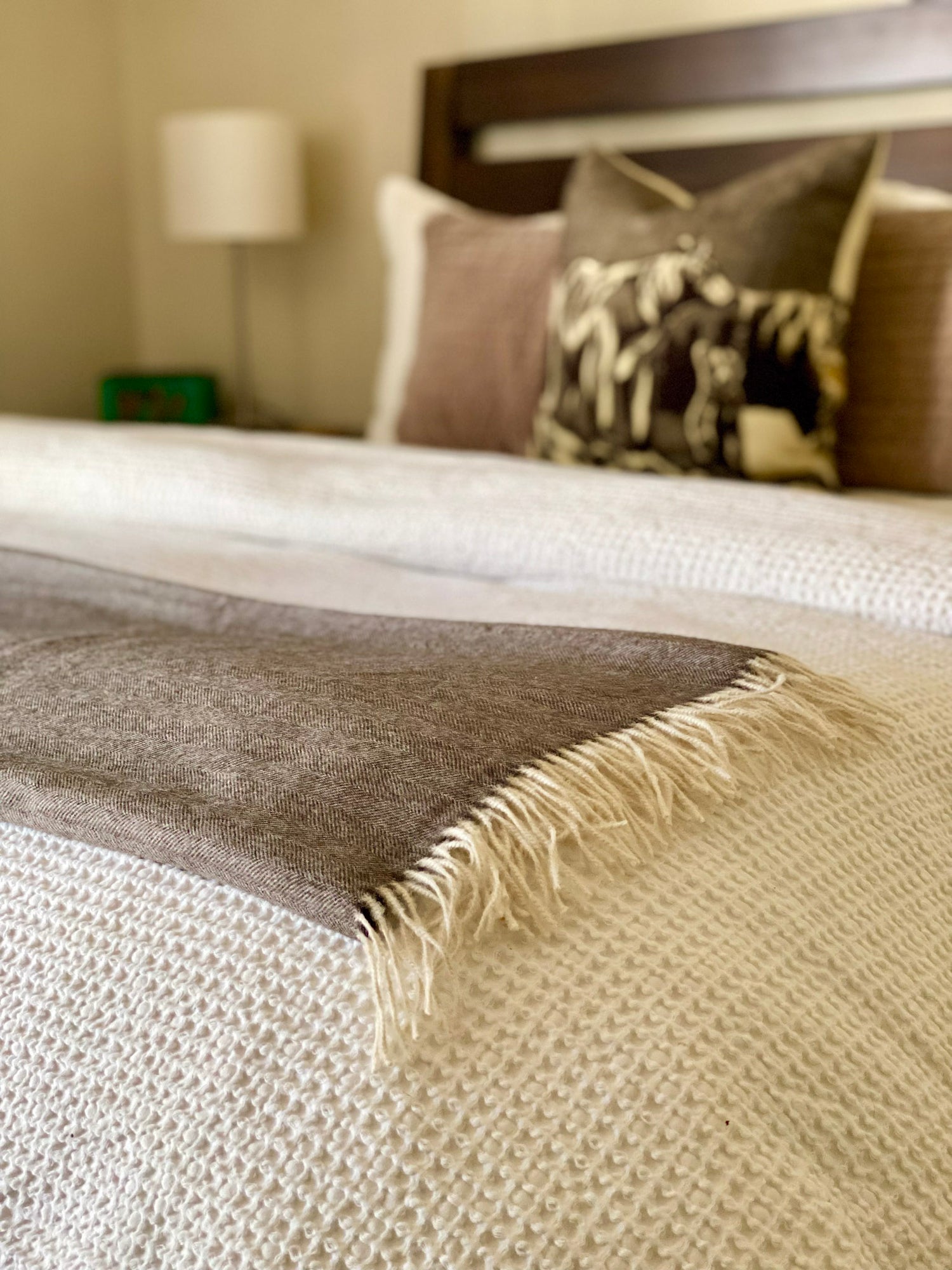 Fringed Alpaca Throw - Dune