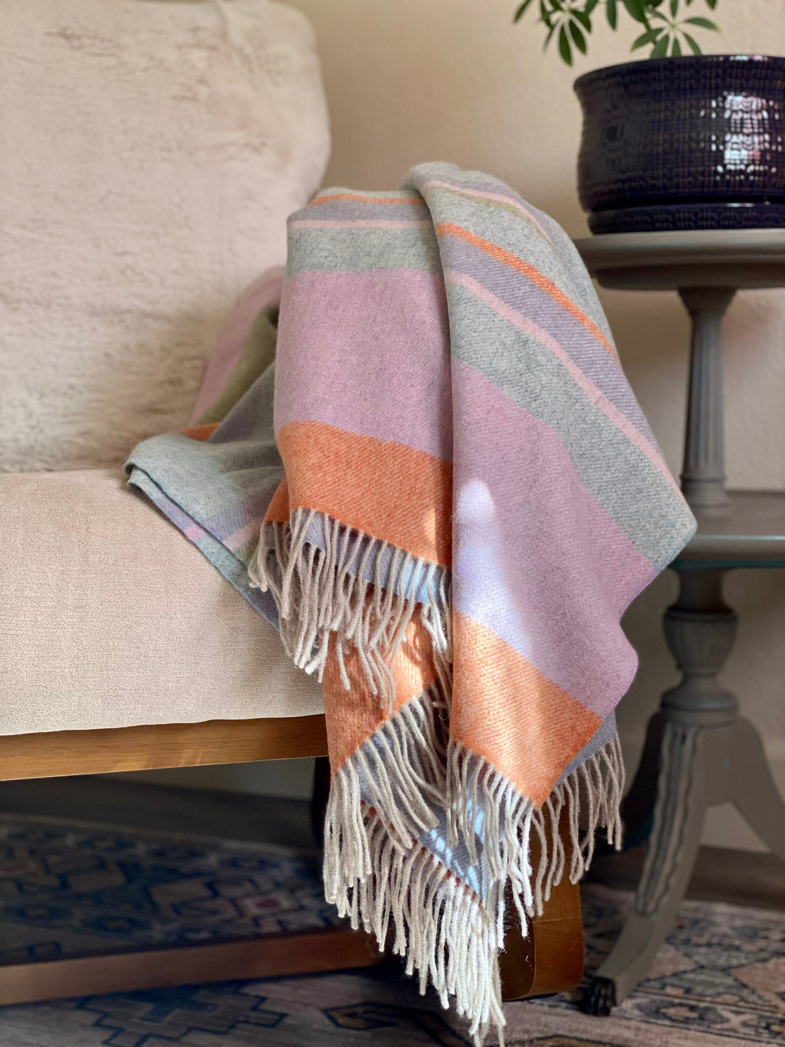 Stripe Merino Wool Throw