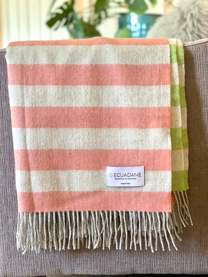 Striped Grey Alpaca Throw