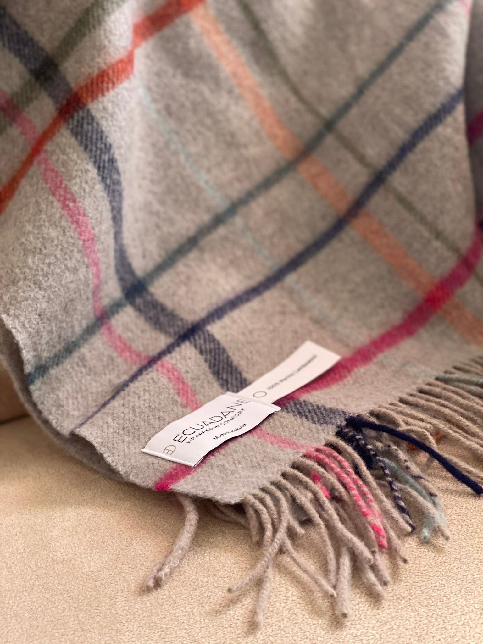 Merino Wool Window Pane Throw