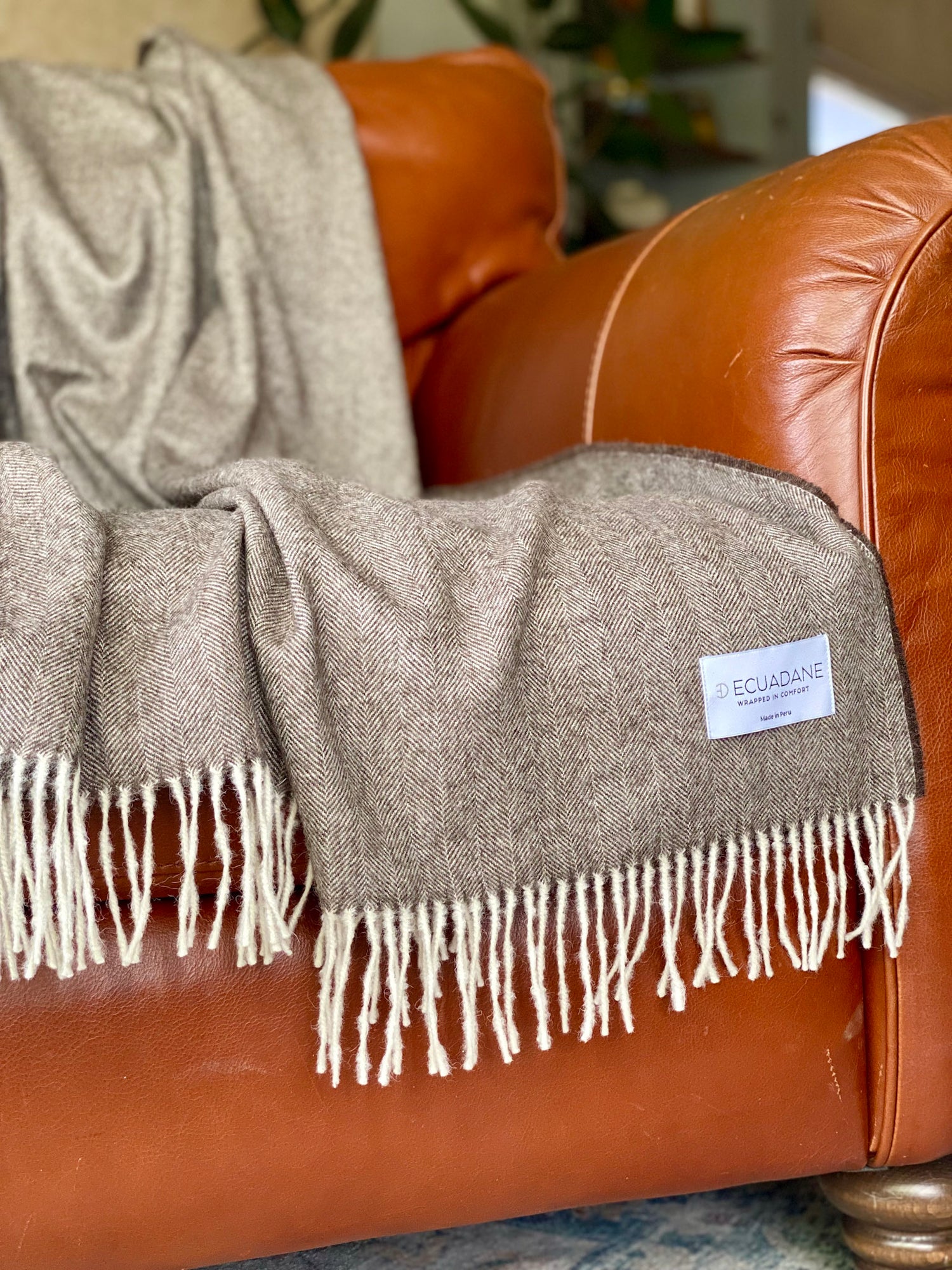 Fringed Alpaca Throw - Dune