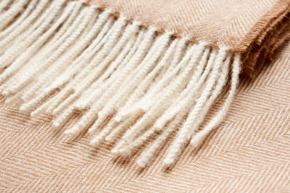 Fringed Alpaca Throw - Camel