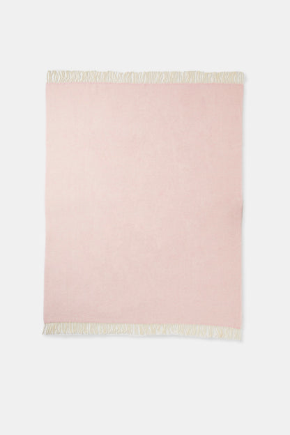 Merino Wool &amp; Cashmere Throw Blanket - Álainn Yew Pink