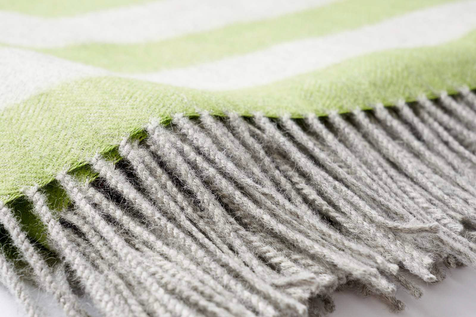 Striped Grey Alpaca Throw