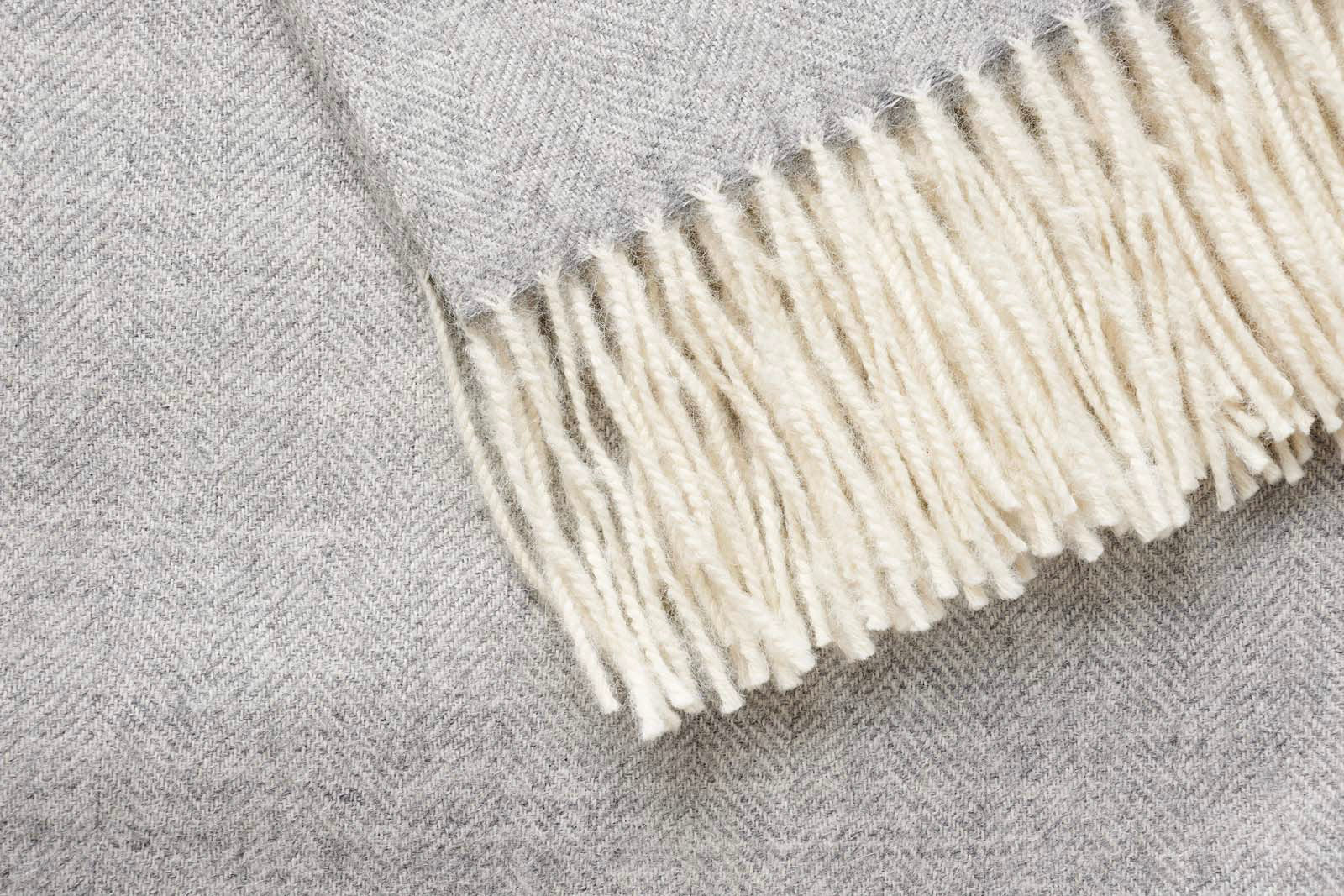 Fringed Alpaca Throw - Grey