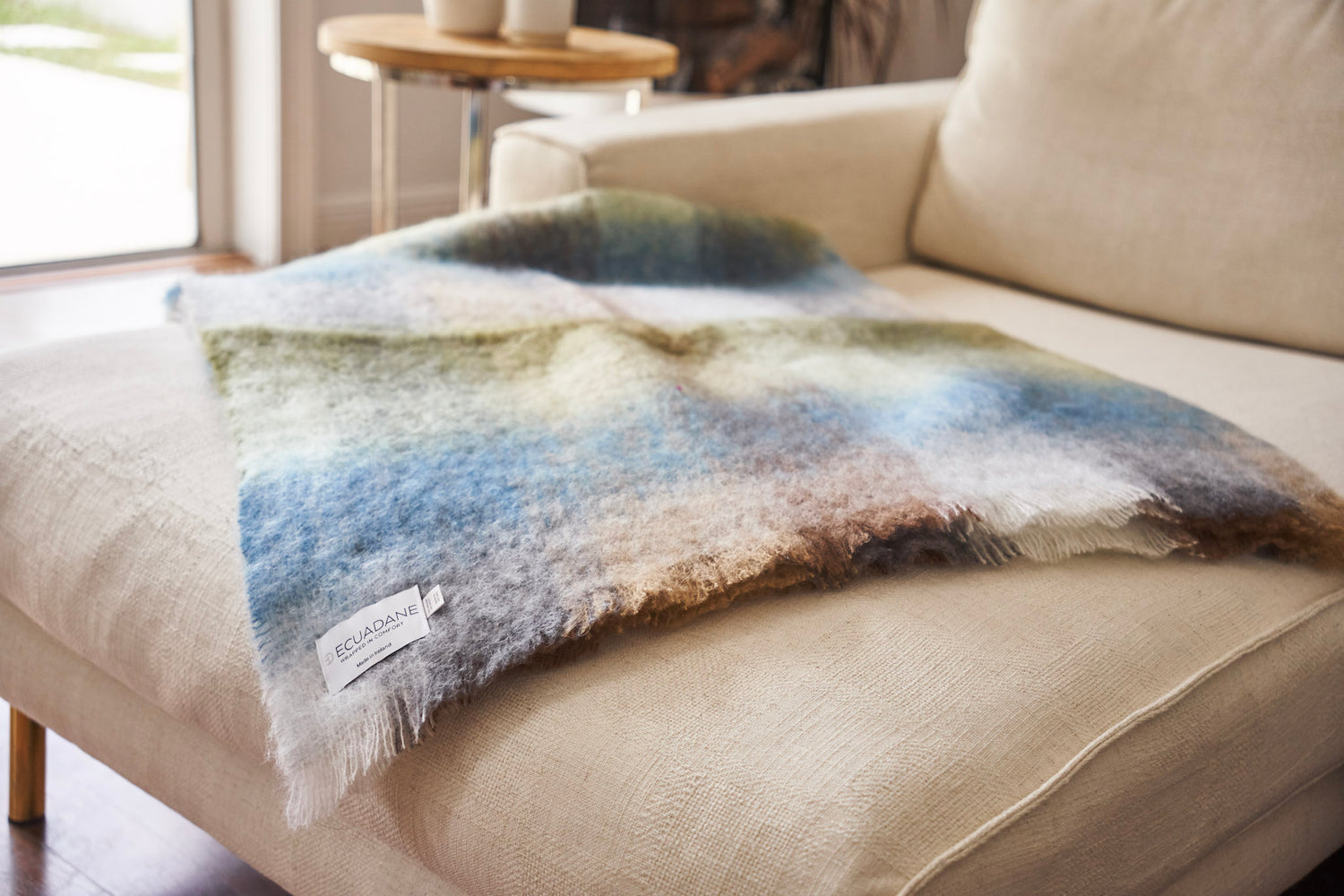 Plaid Mohair Throw