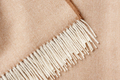 Fringed Alpaca Throw - Camel