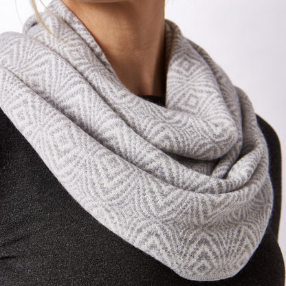 Grey and White Infinity Scarf