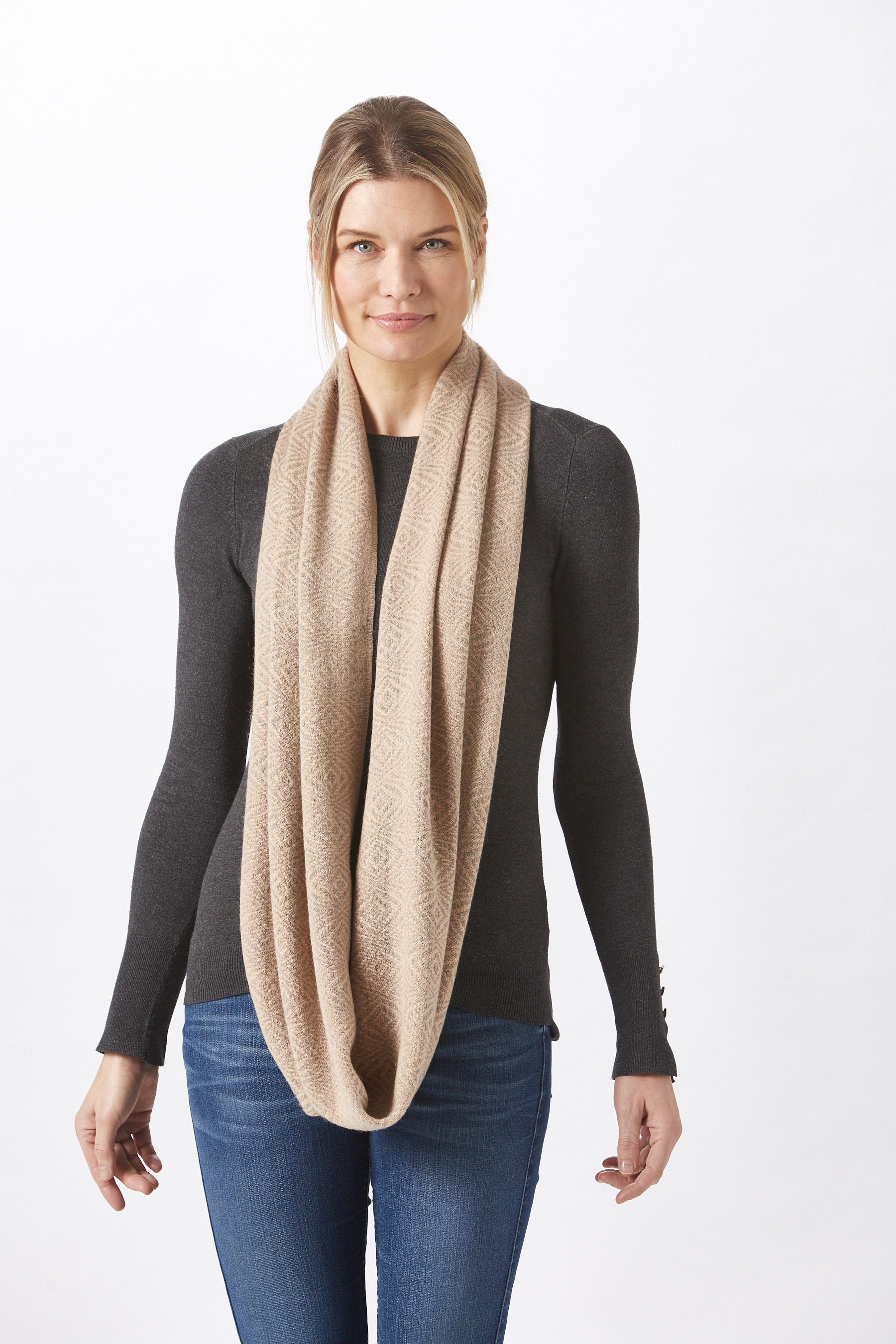 Beige Infinity Scarf