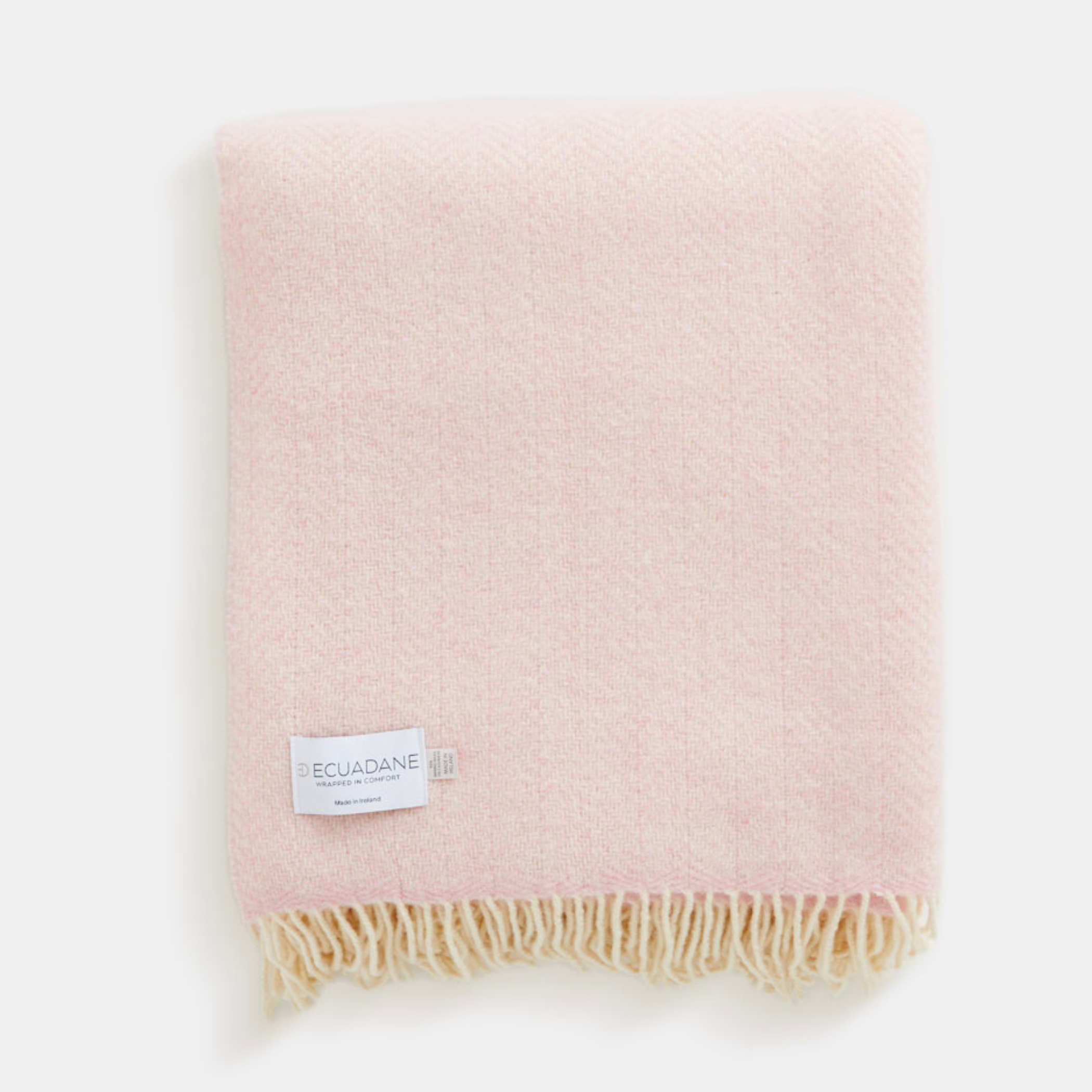 Merino Wool &amp; Cashmere Throw Blanket - Álainn Yew Pink