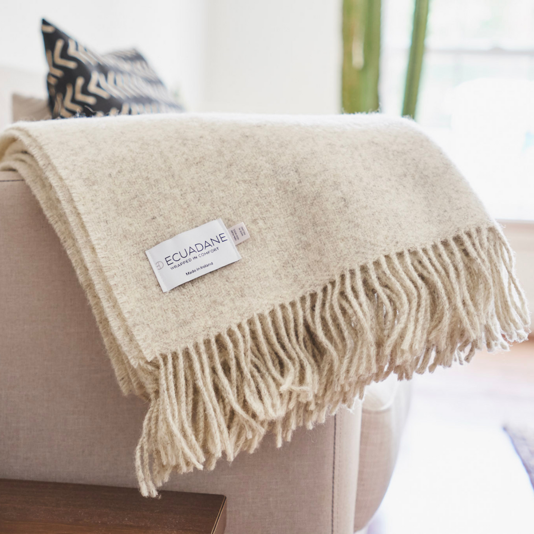 Wool Throw Blanket Woven in Ireland - Saoirse Ash