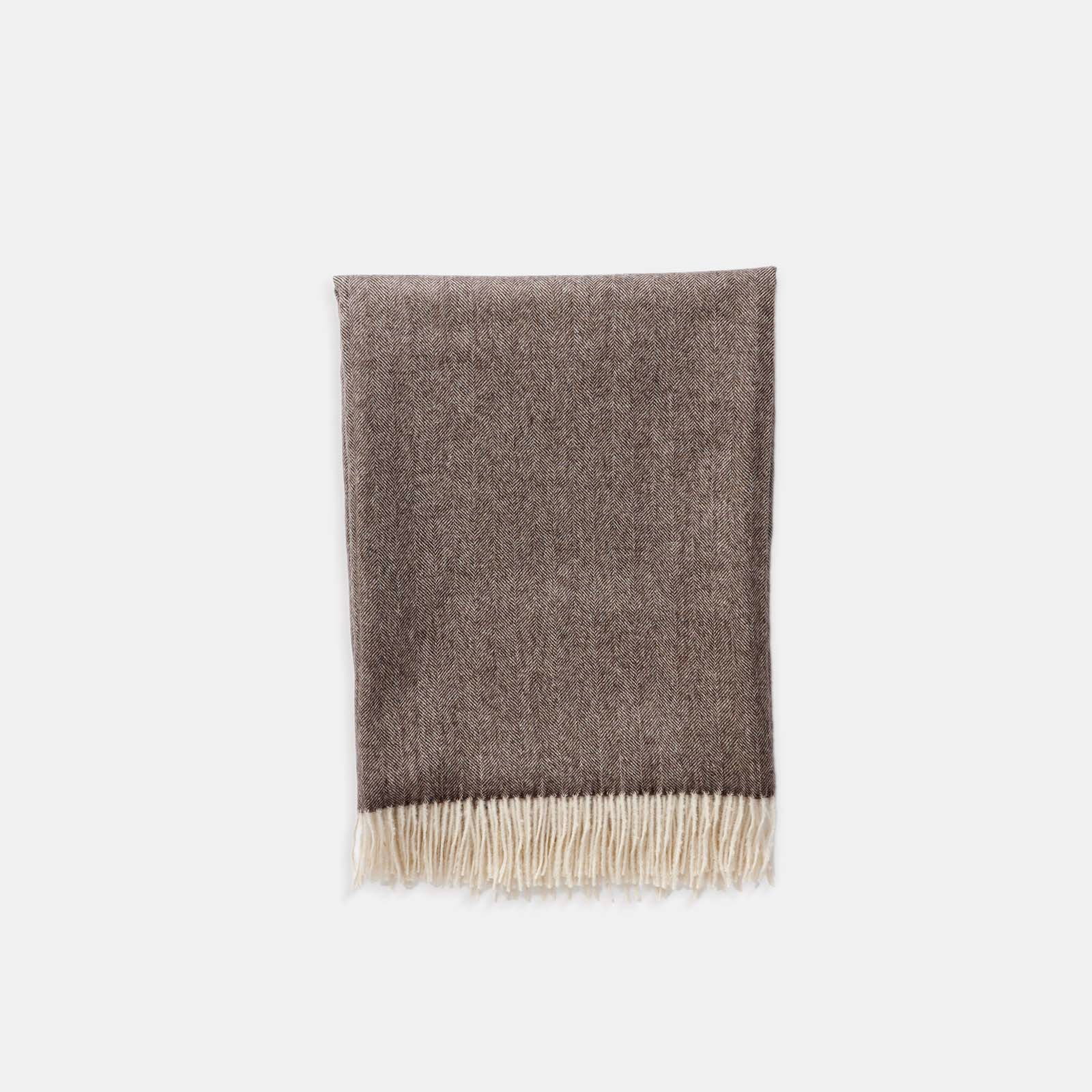 Fringed Alpaca Throw - Dune