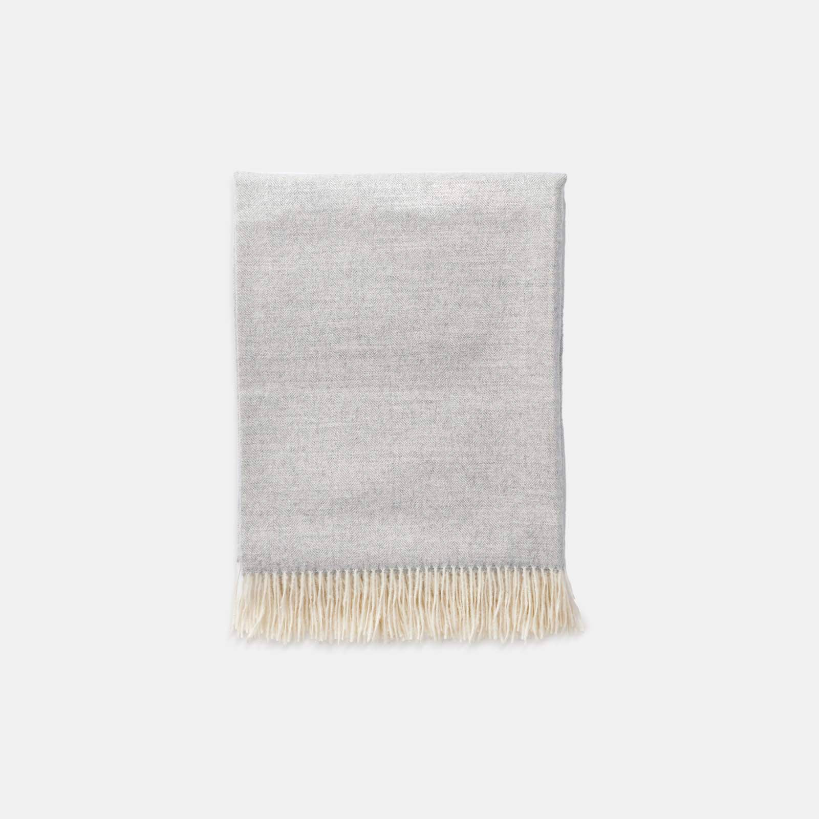 Fringed Alpaca Throw - Grey