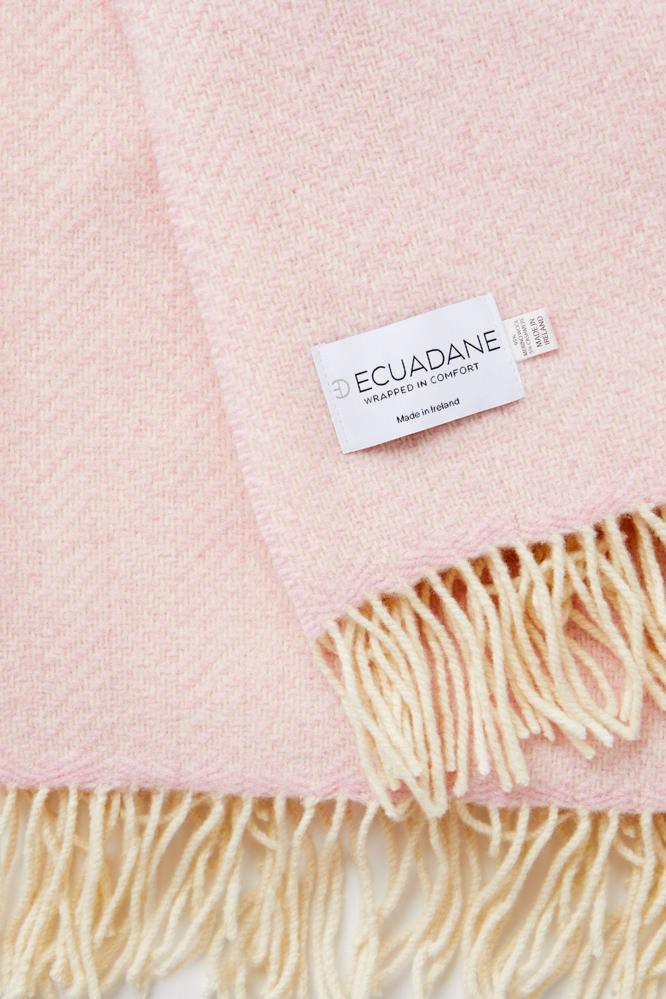 Merino Wool &amp; Cashmere Throw Blanket - Álainn Yew Pink