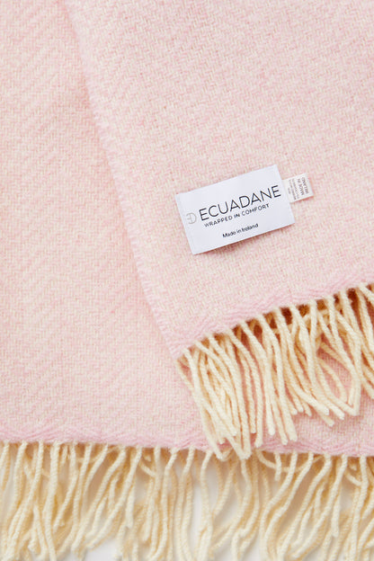 Merino Wool &amp; Cashmere Throw Blanket - Álainn Yew Pink