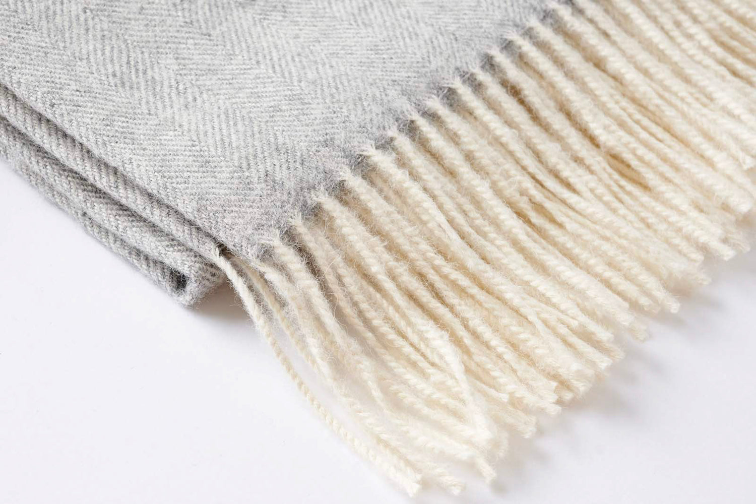 Fringed Alpaca Throw - Grey